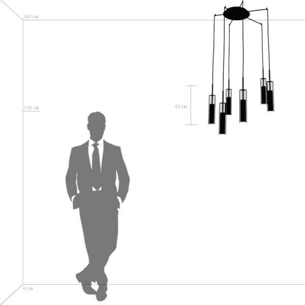 Подвесная люстра Lightstar Cilino 756067 LIGHTSTAR ДИЗАЙНЕРСКИЕ, CILINO 118164 Черный  - Вид №1