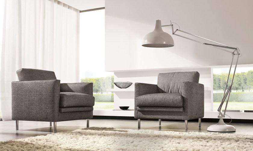 CTS SALOTTI Кресло в современном стиле, обитое тканью, с подлокотниками по контракту Light sun-id-1451200 - Вид №1