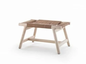 Flexform Подставка для ног из дерева и кожи Giano