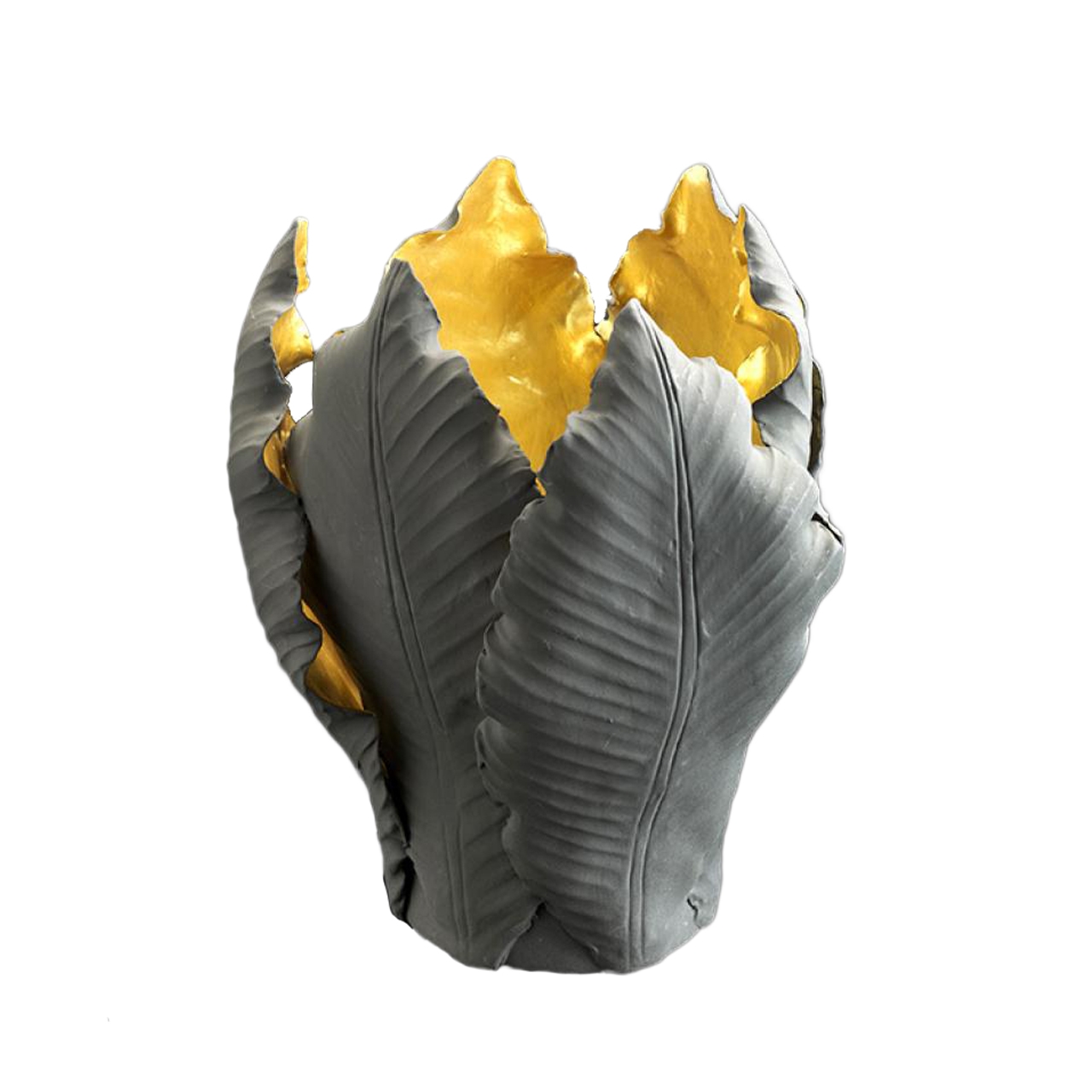 300050-D3 ABHIKA ПОДСВЕЧНИК ТЮЛЬПАН MEDGRAY/GOLD  - Вид №3