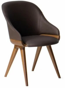 Potocco Мягкое кожаное кресло с подлокотниками Lyz 918