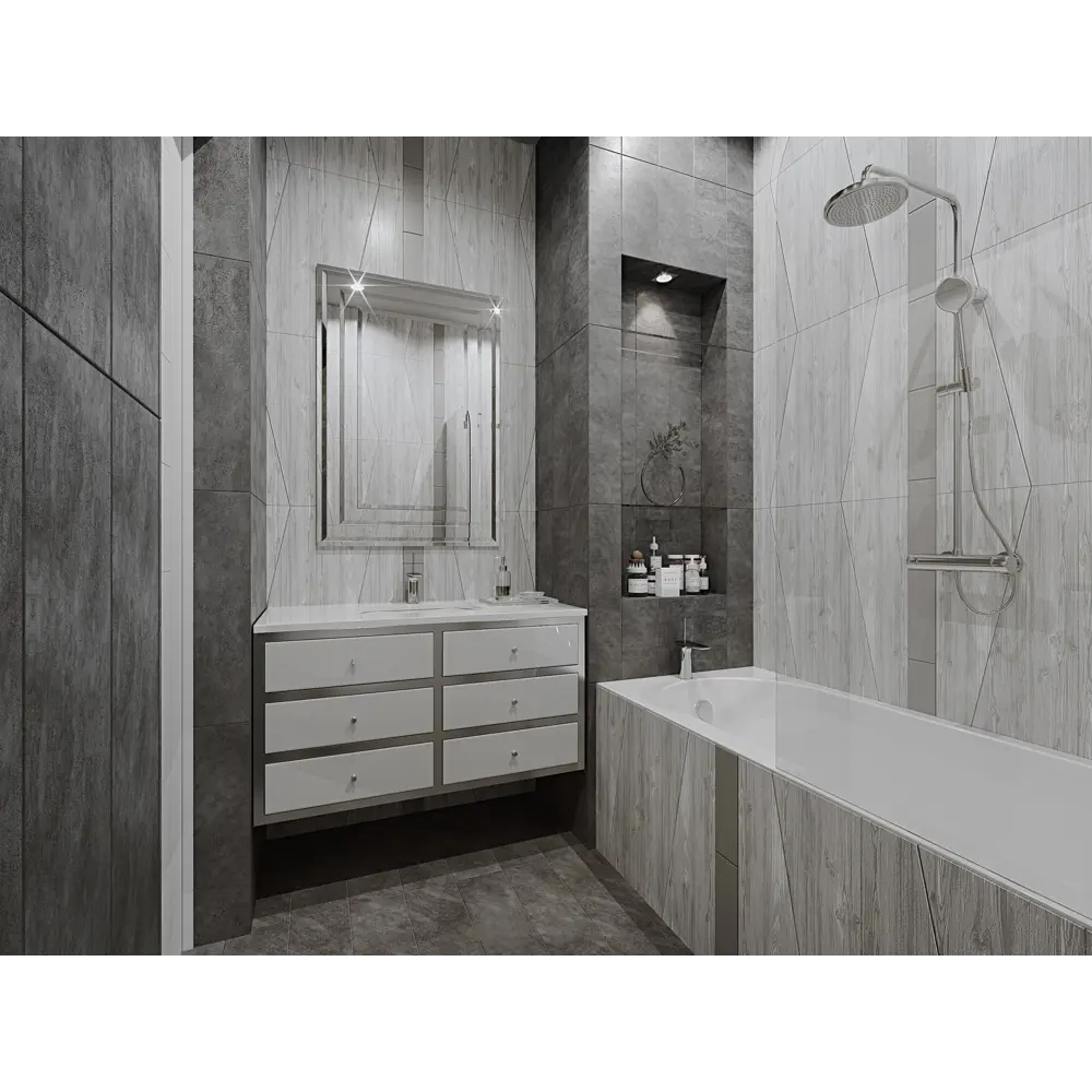 Керамогранит Belani Loft 59.7x14.8 см 1.325 м² цвет графитовый STLM-2029409 - Вид №4