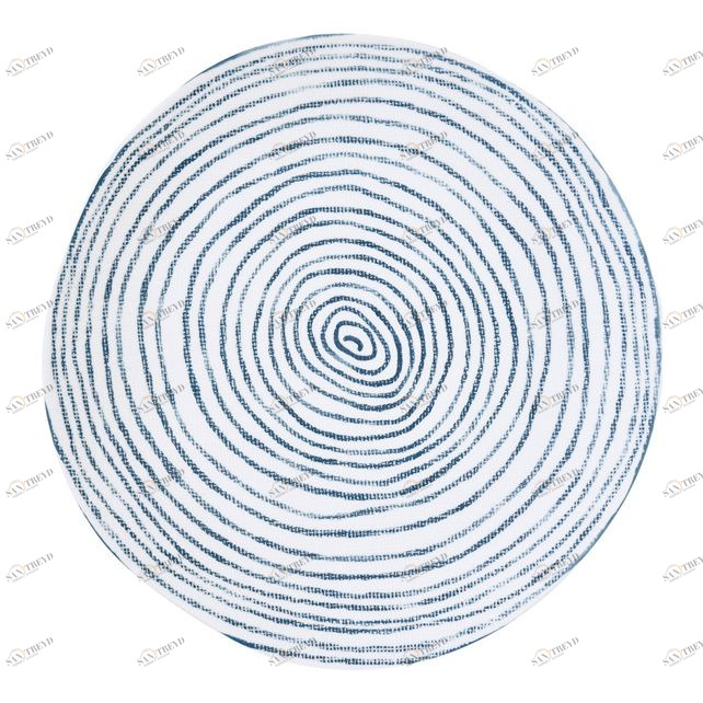 Тарелка фарфоровая обеденная синяя с белыми полосками "Бриз" EASY LIFE БРИЗ 00-3947046 Белый;синий