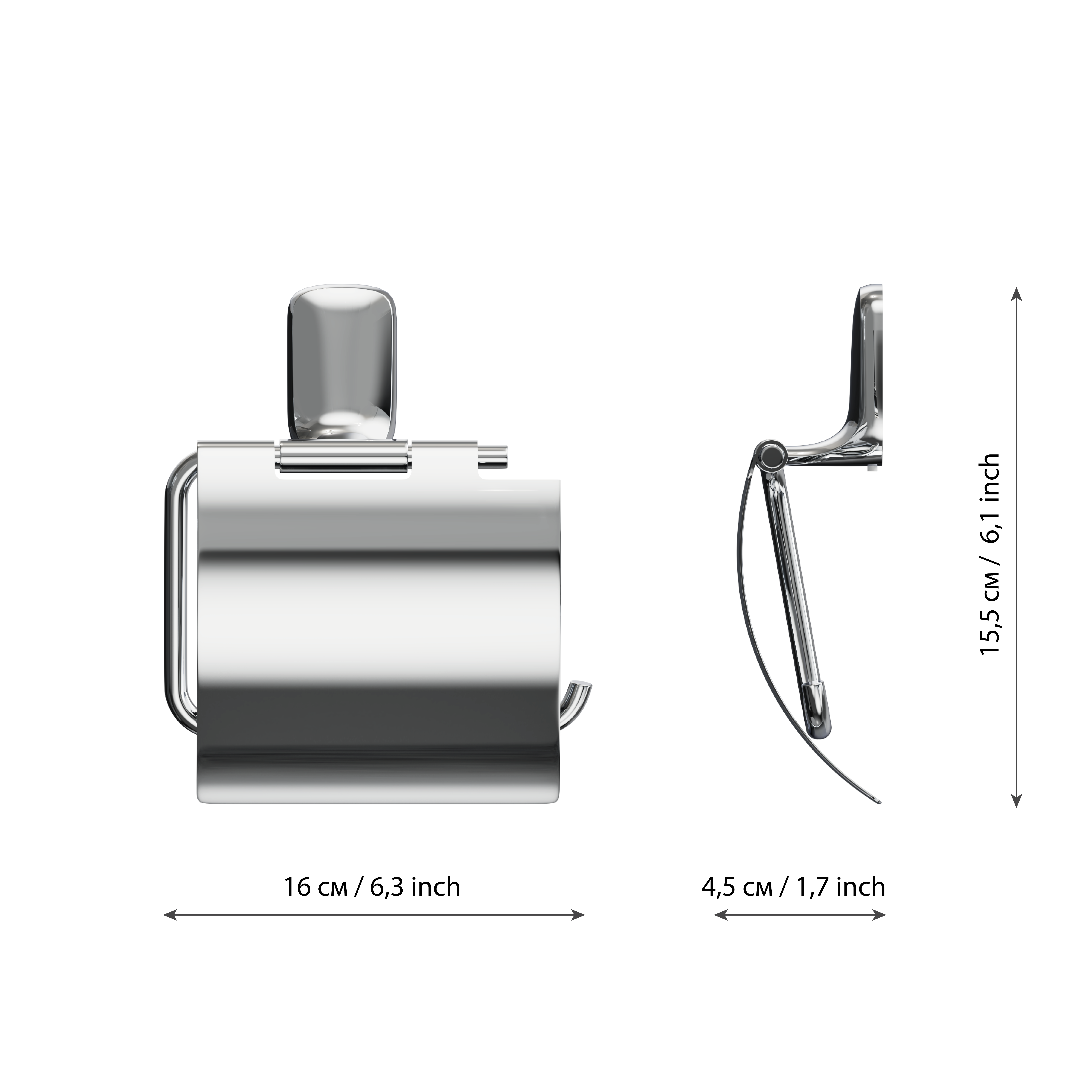 Держатель для туалетной бумаги LEMER Elegia с крышкой, хром 85202049 STLM-0059774 - Вид №5
