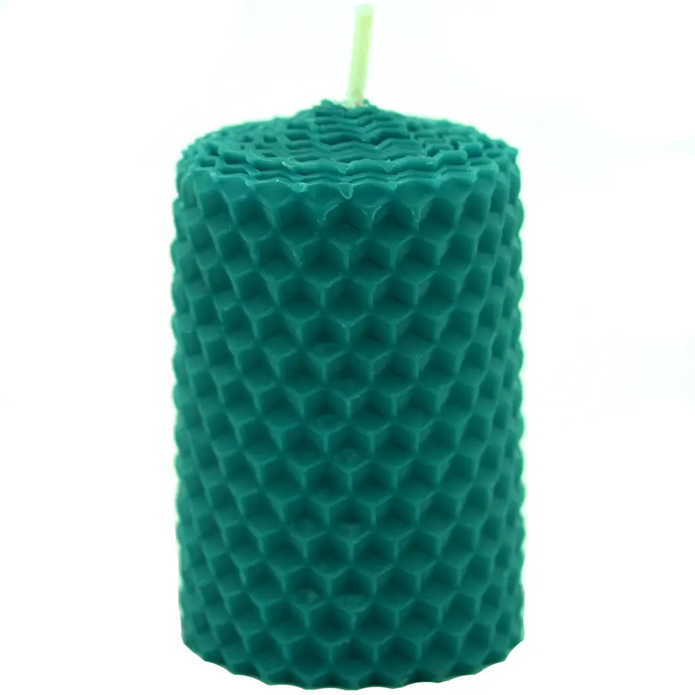 Свеча вощинная цилиндр бирюза 4x6.5 см EVIS STLM-2041642