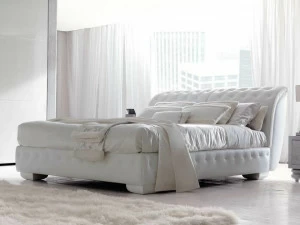 CorteZari Двуспальная кровать в коже Zoe silver 920