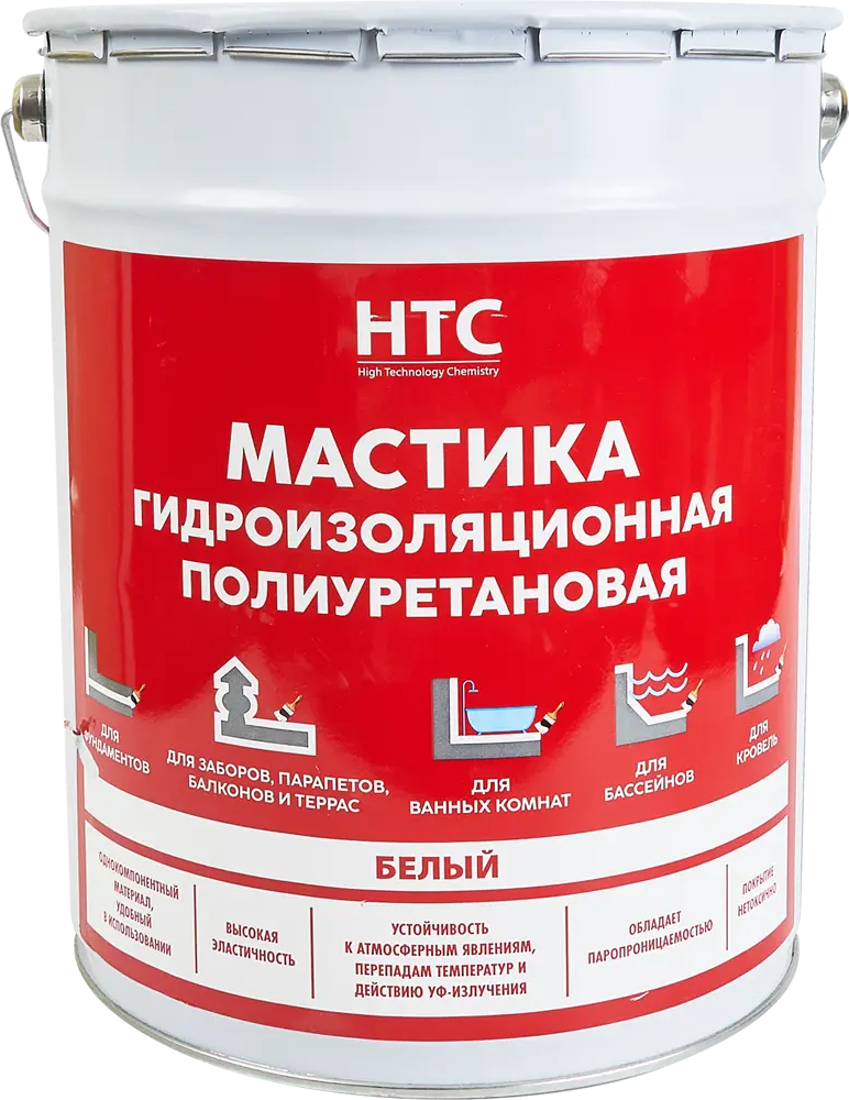 84783426 Мастика гидроизоляционная полиуретановая HTC 25 кг цвет белый STLM-0055078