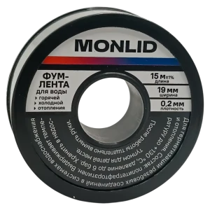 Фум лента для воды MONLID 19x0.2 мм 15 м