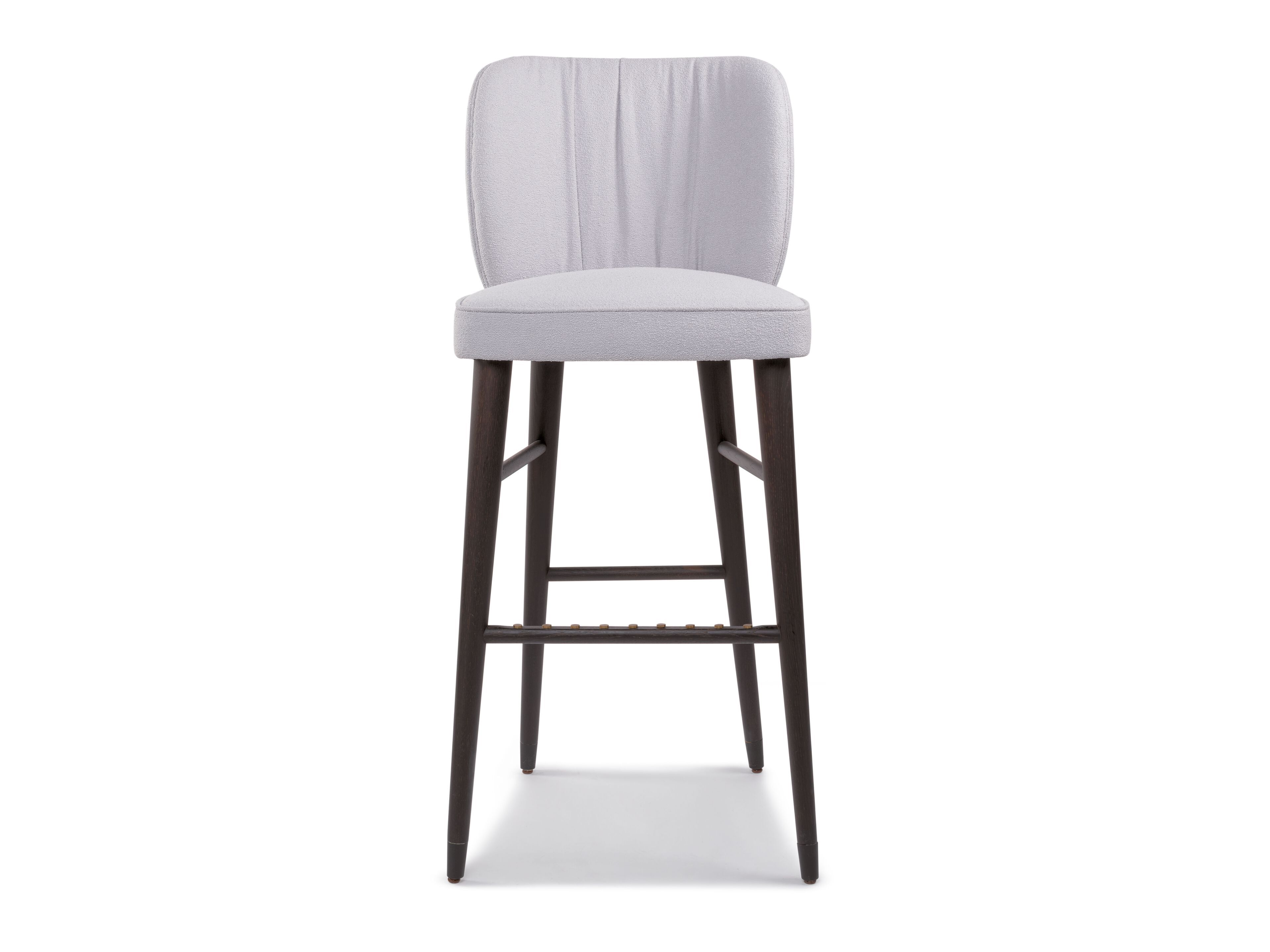 Мягкий табурет из ясеня со спинкой Riccardo Rivoli ARCH-00066697