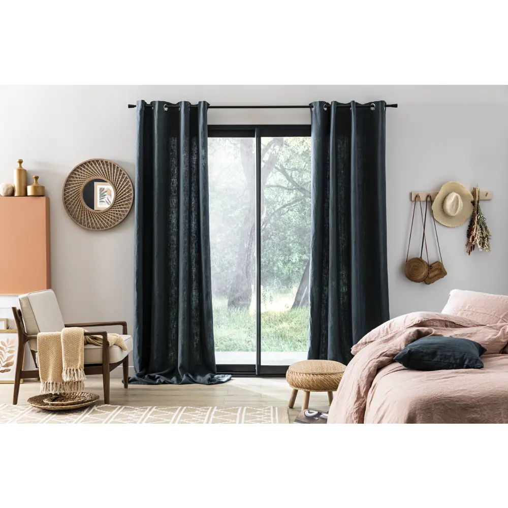 Штора на люверсах Inspire Danae 140x280 см цвет черно-синий Fjord 0 84843047 STLM-2118541  - Вид №2