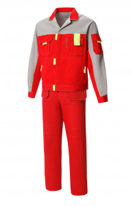 65320 Костюм "Профессионал-2" красный-светло-серый  Летняя спецодежда  размер 60-62/170-176