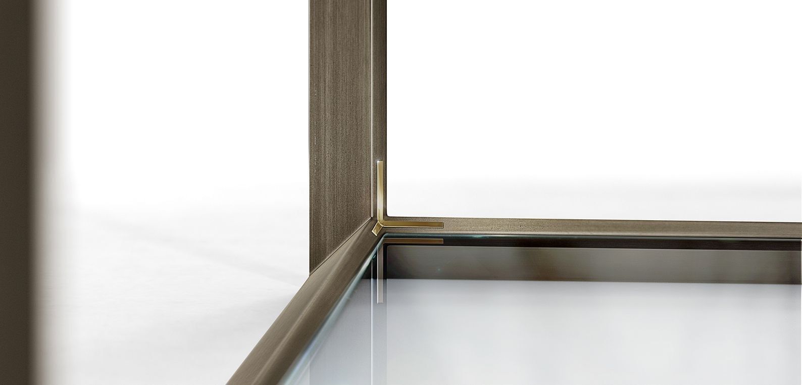 Квадратный стол из стали и стекла ROCHE BOBOIS METALLICA ARCH-00126378 - Вид №3