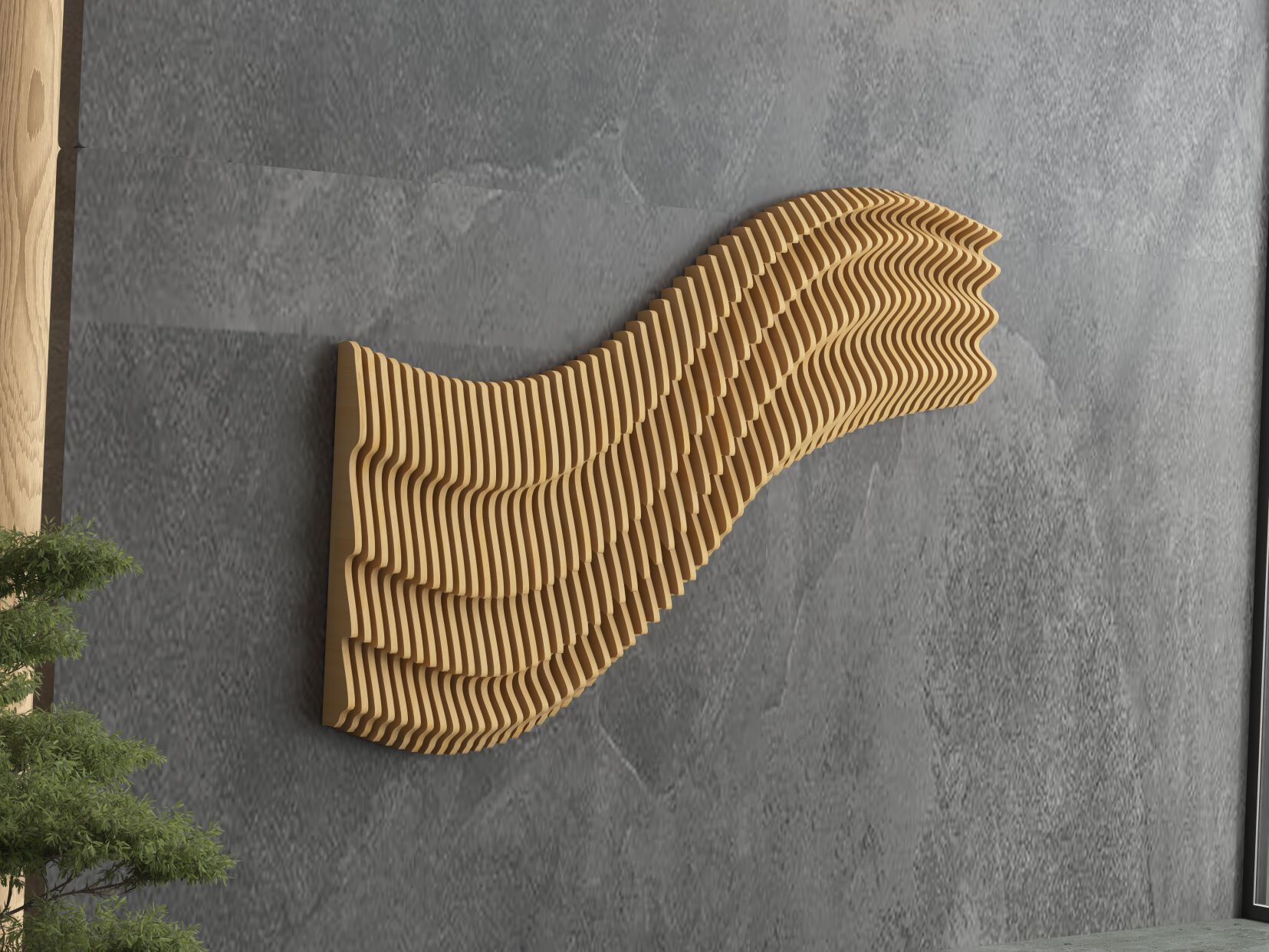 Параметрическая стеновая панель MYWOODREAM ONDULA ARCH-00043648 - Вид №2