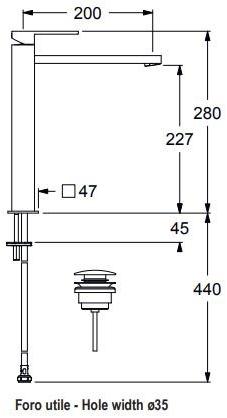 GUGLIELMI Смеситель для раковины на столешницу, одно отверстие G&g Fbgg65507, fbgg65504 - Вид №6