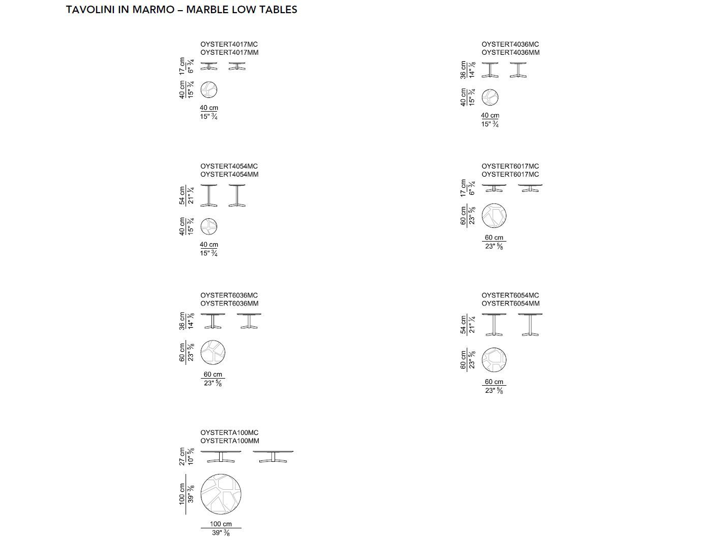 Круглый и высокий журнальный столик с мраморной столешницей i 4 Mariani Oyster ARCH-00151833 - Вид №5