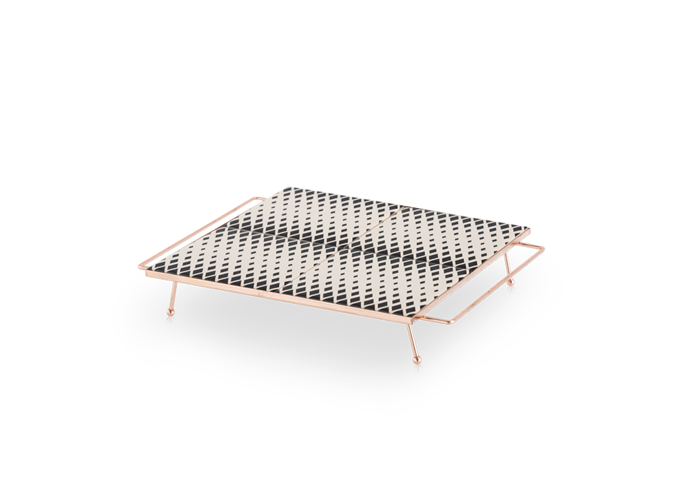 037204 Поднос квадратный Black & White 30x30 GAN Mix & Match 