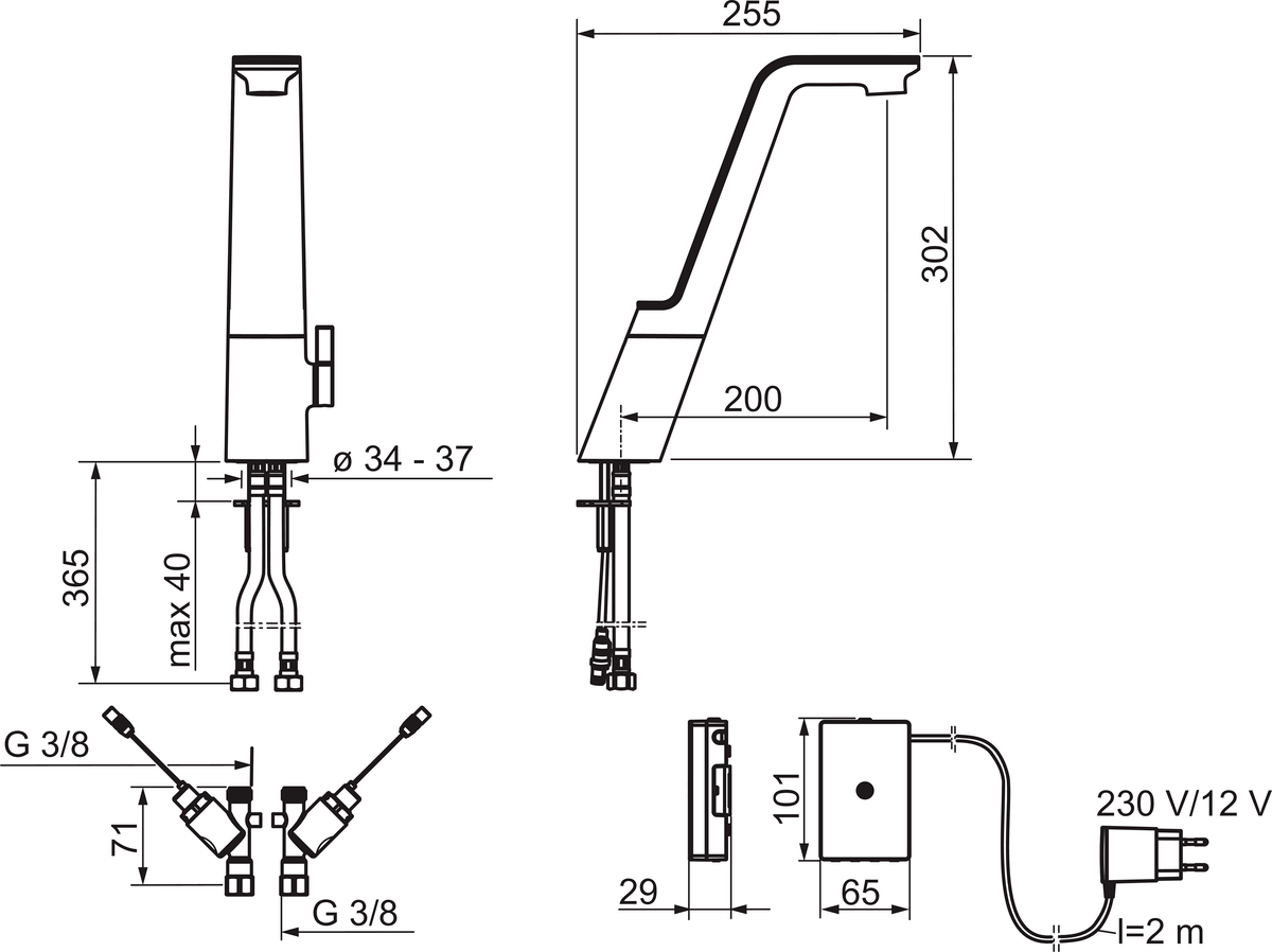 Oras 8720F Смеситель для кухни, 230/12 V 8720F ALESSI Sense Хром/Белый  - Вид №4