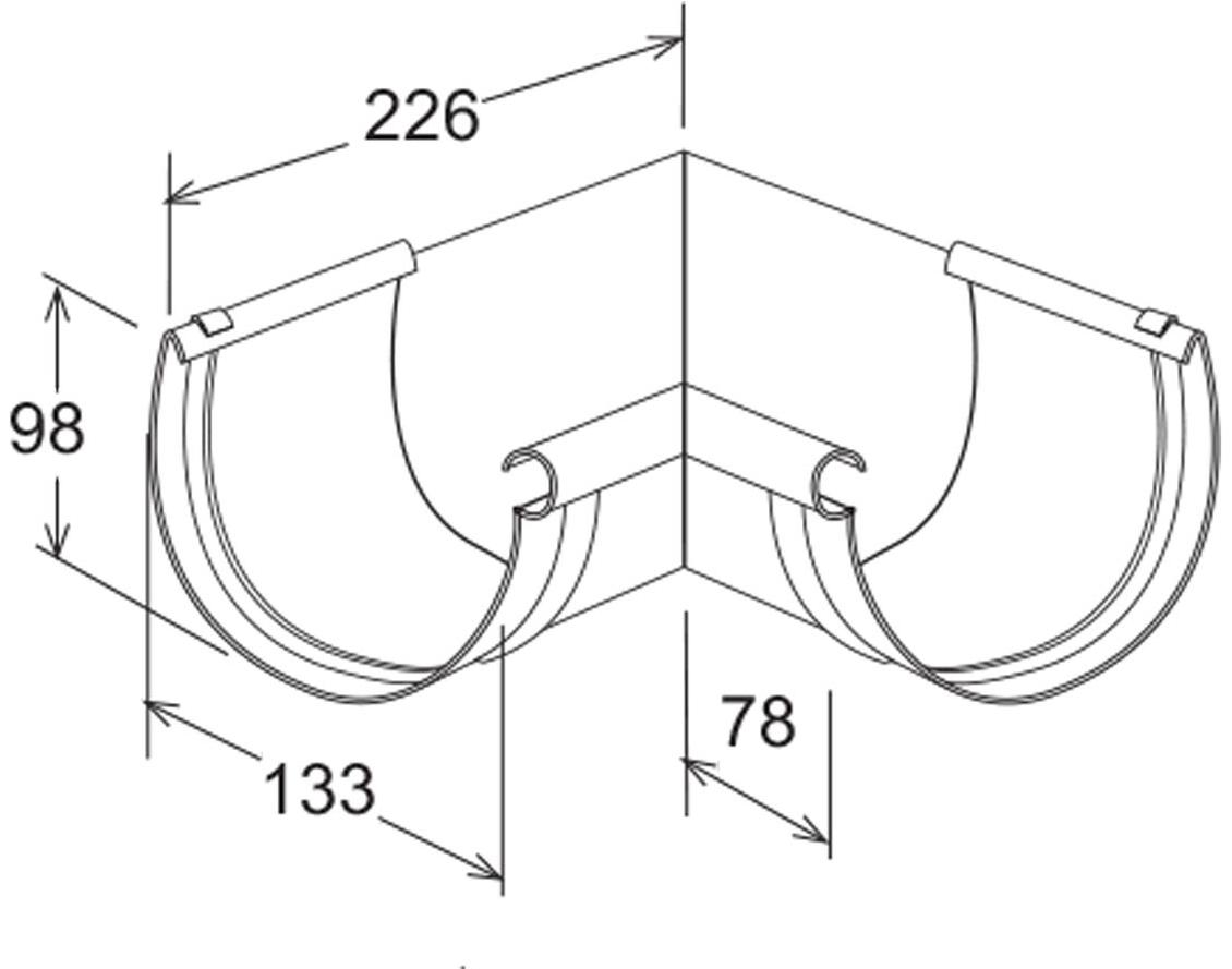 First Corporation Внутренний уголок с прокладкой для желоба First plast Ai145m - Вид №1