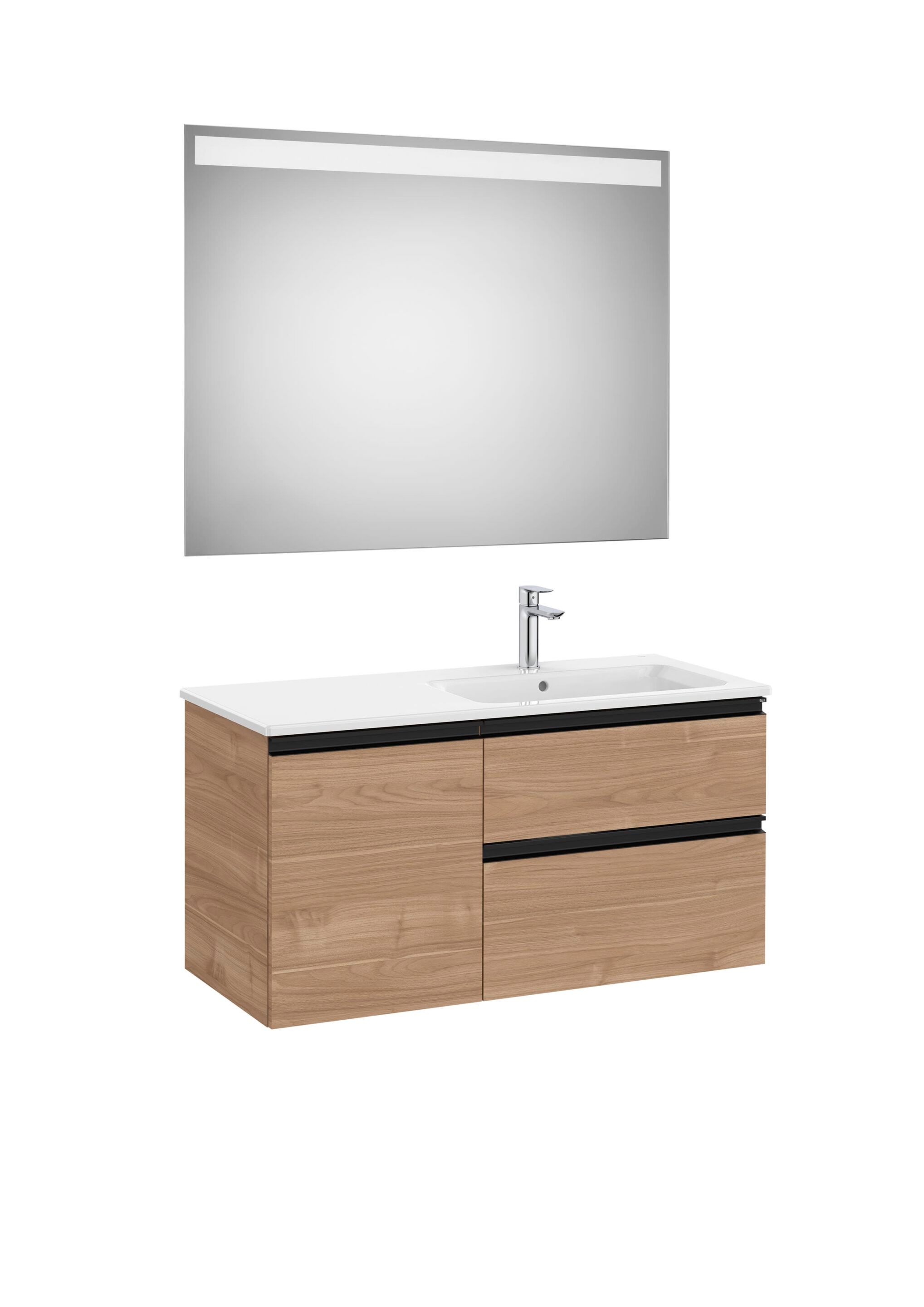 Деревянный умывальник с ящиками, дверцами, зеркалом и встроенной раковиной Roca The Gap ARCH-00147702 - Вид №12