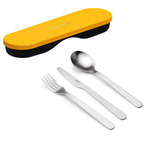 171101165 Набор столовых приборов в футляре on the go, оранжевый, 3 шт. Guzzini