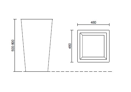 Квадратная стальная плантатор Studio Città эскиз ARCH-00122659 - Вид №4