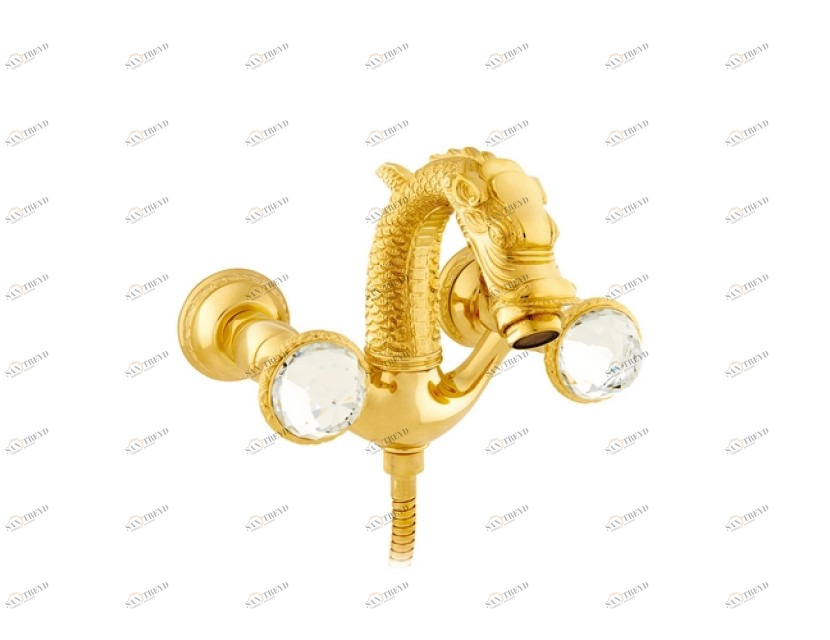 059218.E00.50 Душевой набор для ванны с кристаллами сваровски Яркий хром Mestre Dragon