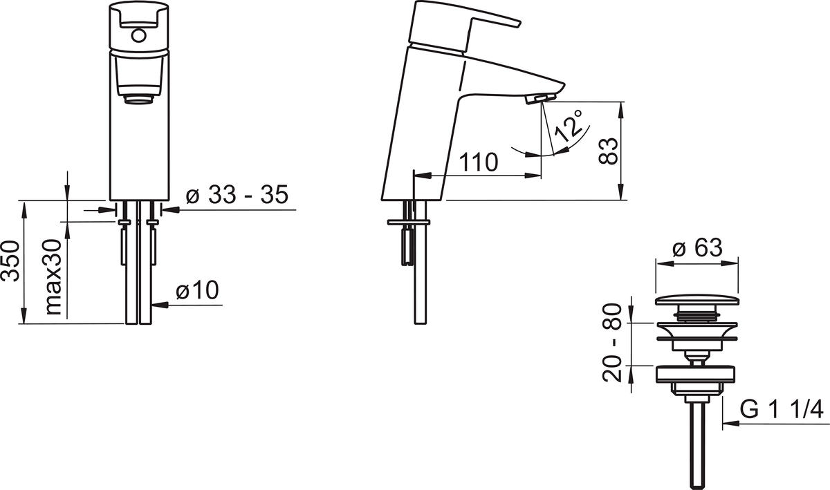 Oras 2804 Смеситель для умывальника 2804 Cubista Хром  - Вид №1