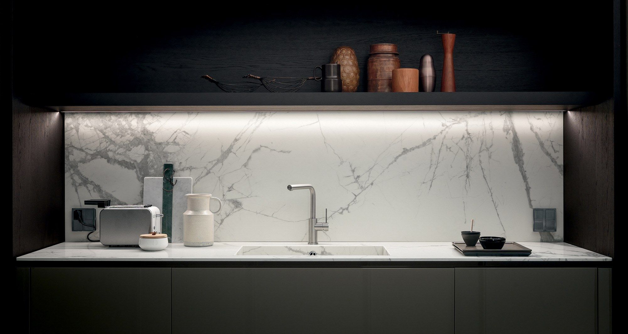 Линейная выдвижная кухня из дуба с островом MODULNOVA Frame ARCH-00124792 - Вид №5