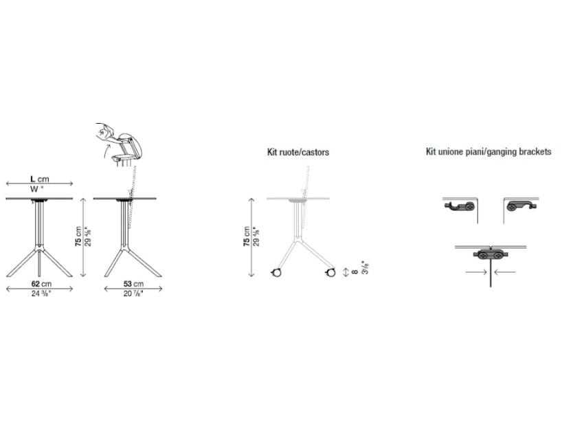 Круглый складной журнальный столик Kristalia Poule ARCH-00080306 - Вид №6