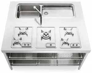 ALPES-INOX Островной кухонный гарнитур для мытья, приготовления пищи и хранения Liberi in cucina