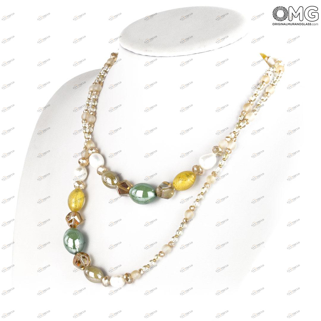 3954 ORIGINALMURANOGLASS Колье Морской песок - Коллекция Antica Murrina - муранское стекло OMG 60 см 