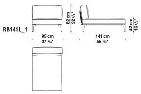 B&B Italia Outdoor Садовый диван из ткани с шезлонгом Ribes sun-id-1471587 - Вид №5