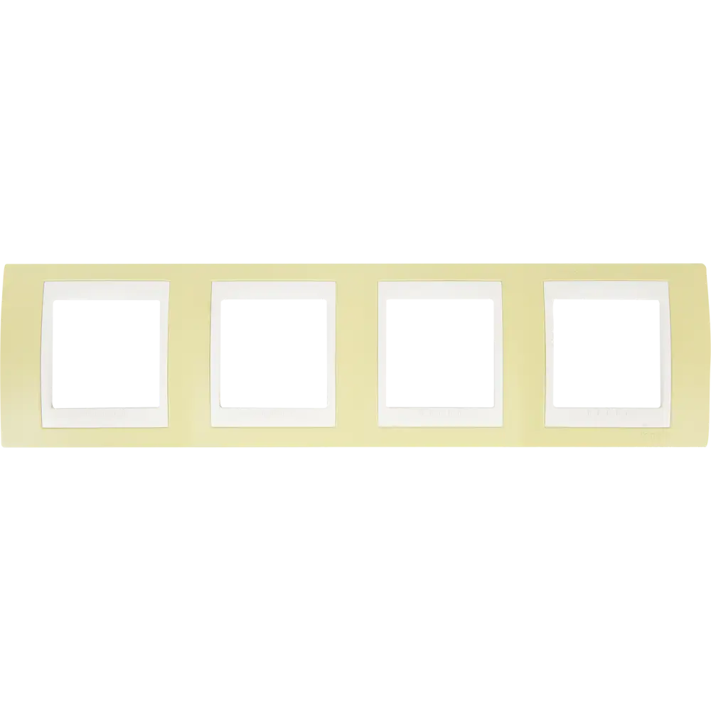 Рамка для розеток и выключателей Systeme Electric Unica 4 поста, цвет зелёное яблоко/белый STLM-2057798