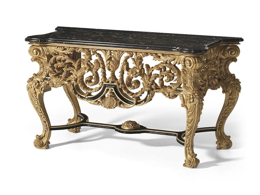 Деревянная прямоугольная консоль с мраморной столешницей OAK Галерея ARCH-00027350