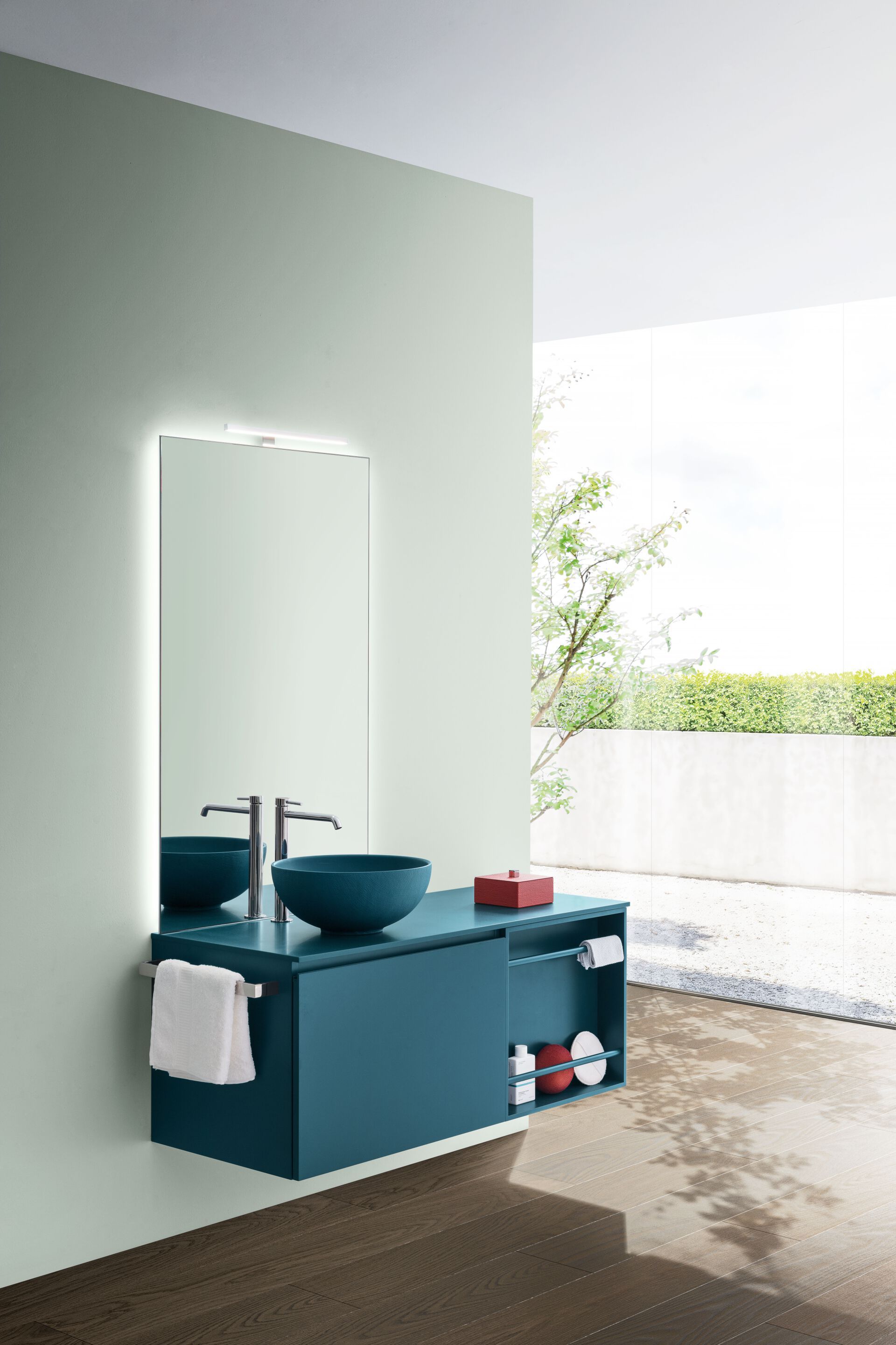 Глянцевый и матовый лакированный деревянный подвесной умывальник ARBLU Dress System ARCH-00056301 - Вид №1