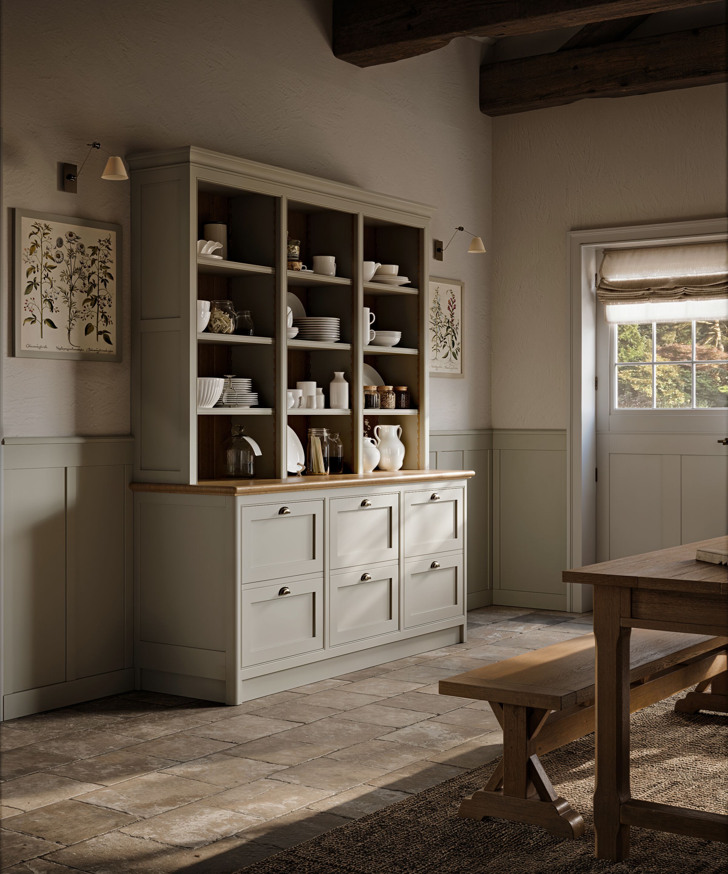 Лакированная деревянная кухня с ручками Marchi Cucine коттедж ARCH-00069262 - Вид №3