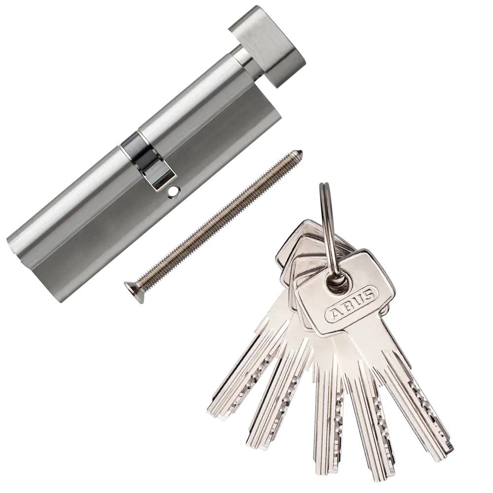 Цилиндр Abus KD6N, 60x50 мм, ключ/вертушка, цвет никель 82389962 STLM-2183828 - Вид №1