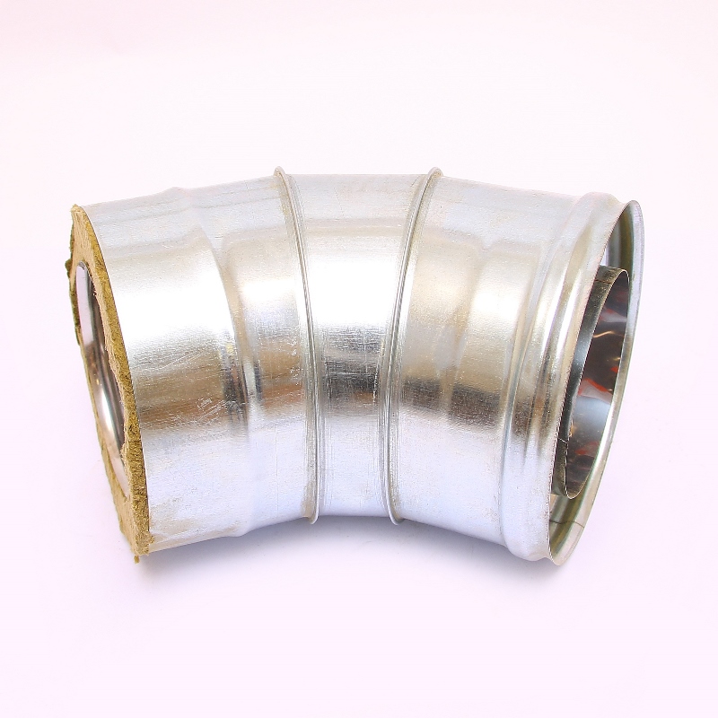 Сэндвич-колено 135" Ferrum Ф130х200 оцинкованная сталь (430/0,5мм) FD07130N4FC