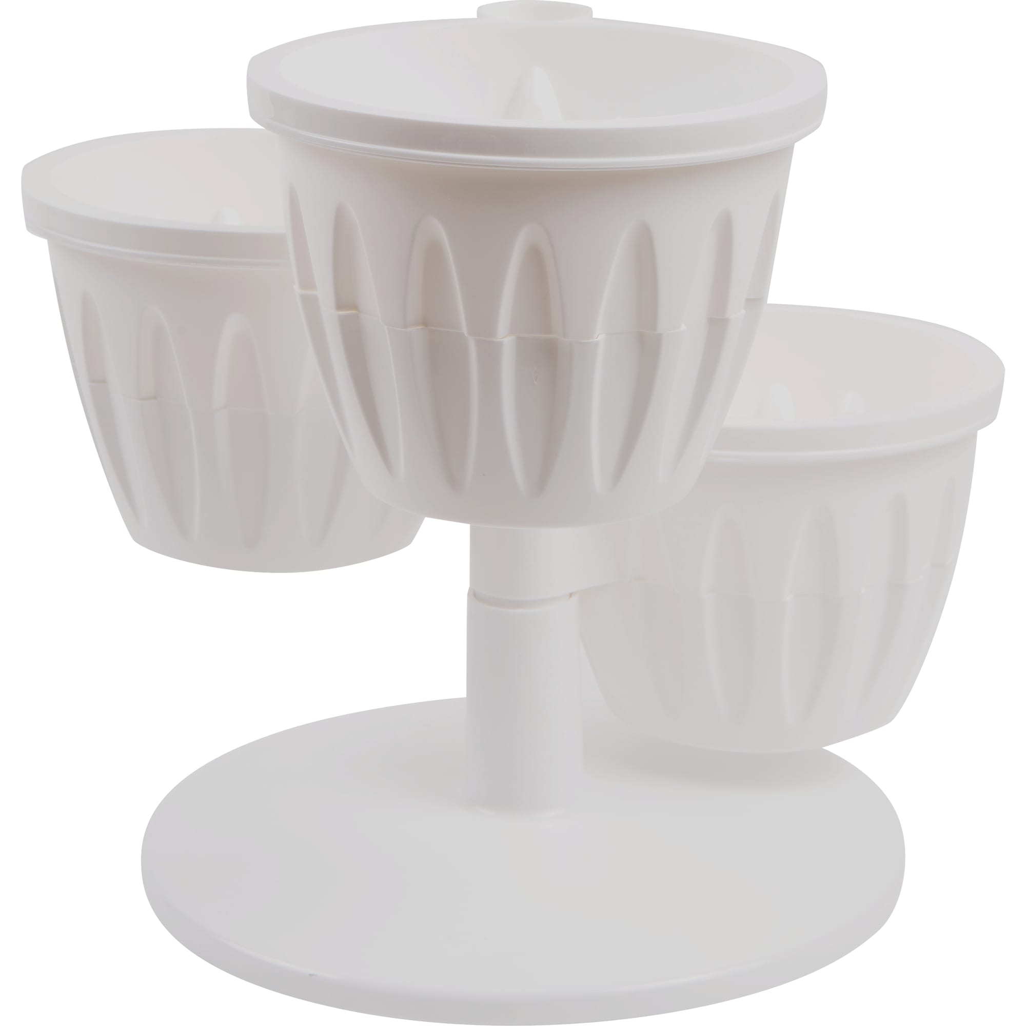 18008975 Горшок цветочный ø29 h23 см v0.7 л пластик белый Каскад Santreyd - Вид №1