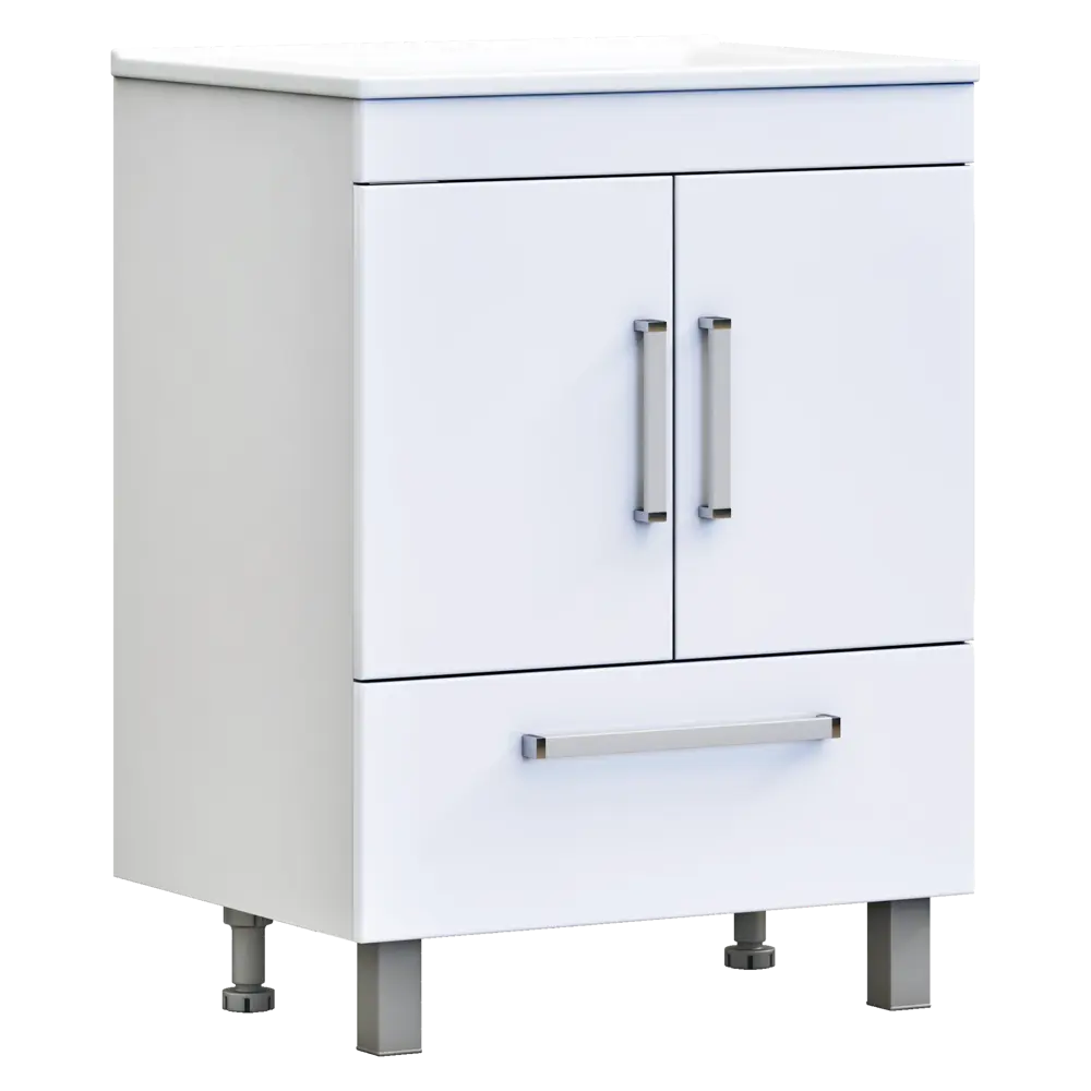 Тумба под раковину Vigo Eggo Квадро 60х46.2х80 см ламинированная ДСП цвет белый STLM-2103154 - Вид №1