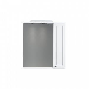 M41MPR0651WG зеркало частично зеркальный шкаф правый 65 см с подсветкой белый глян Damixa Palace One