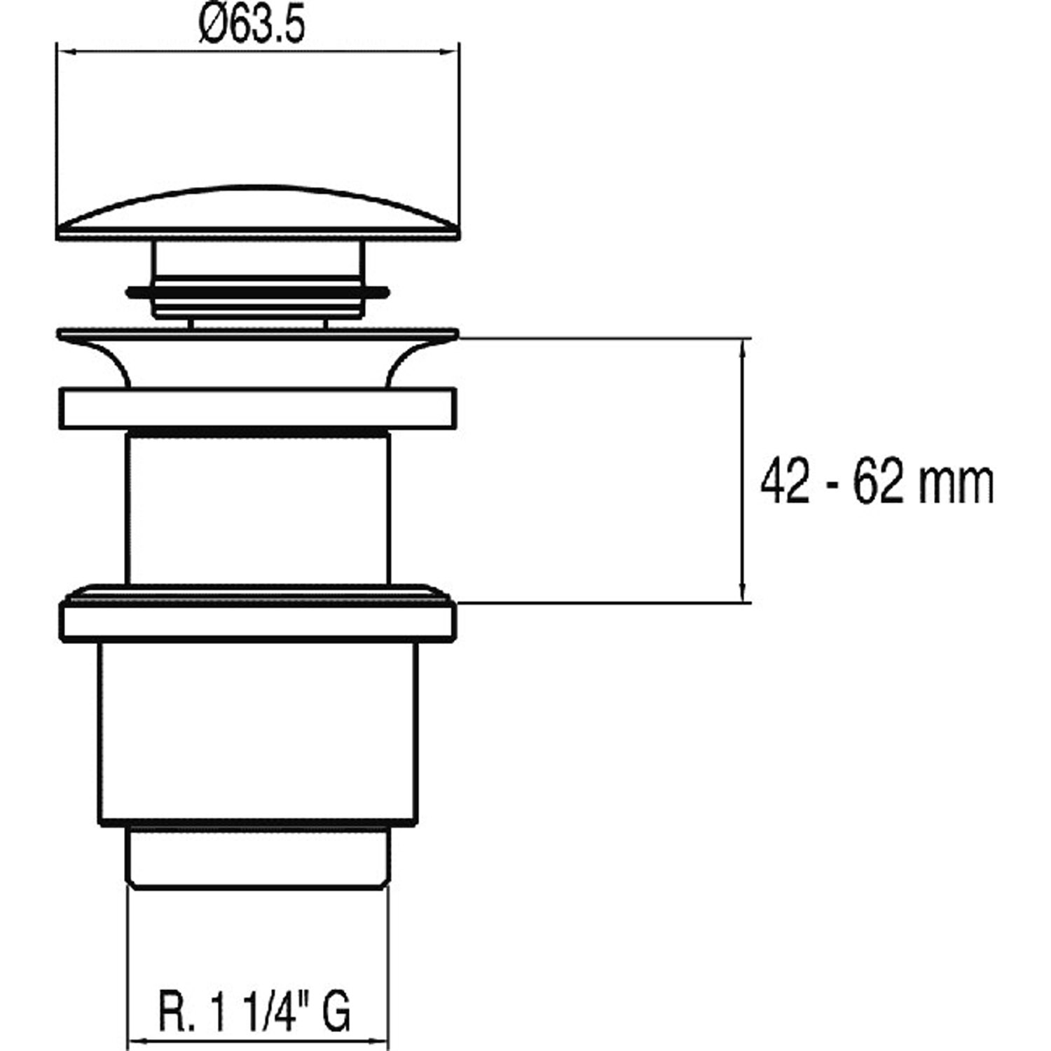 Сливной клапан Click-Clack для умывальника без перелива-13494110 TRES Drain - Вид №1