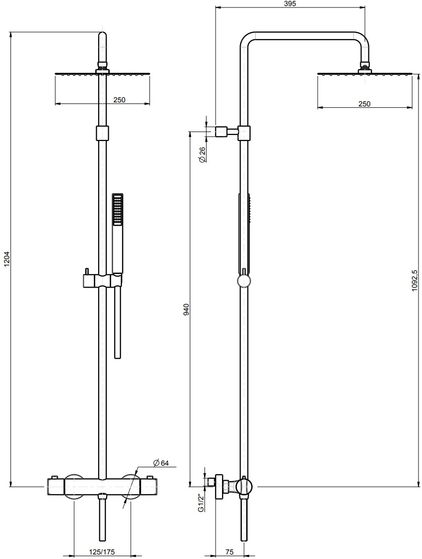 Rubinetterie Frattini Смеситель для душа внешний механический Docce sun-id-1492540 - Вид №1