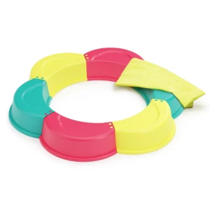 Детская песочница Ромашка 147х147х18 см пластик разноцветный с укрывным материалом