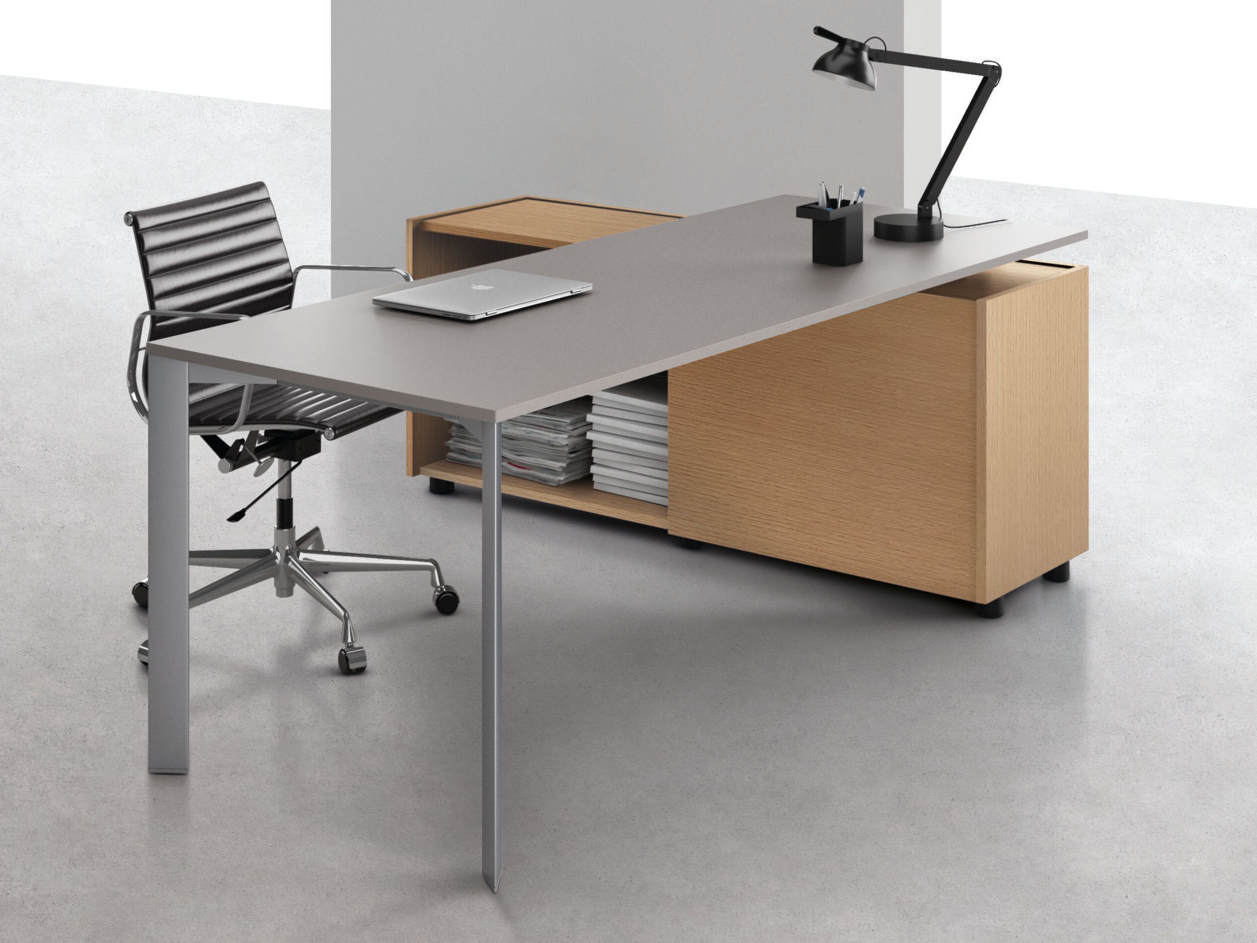 Прямоугольный стол со встроенной полкой Citterio осколок ARCH-00061726