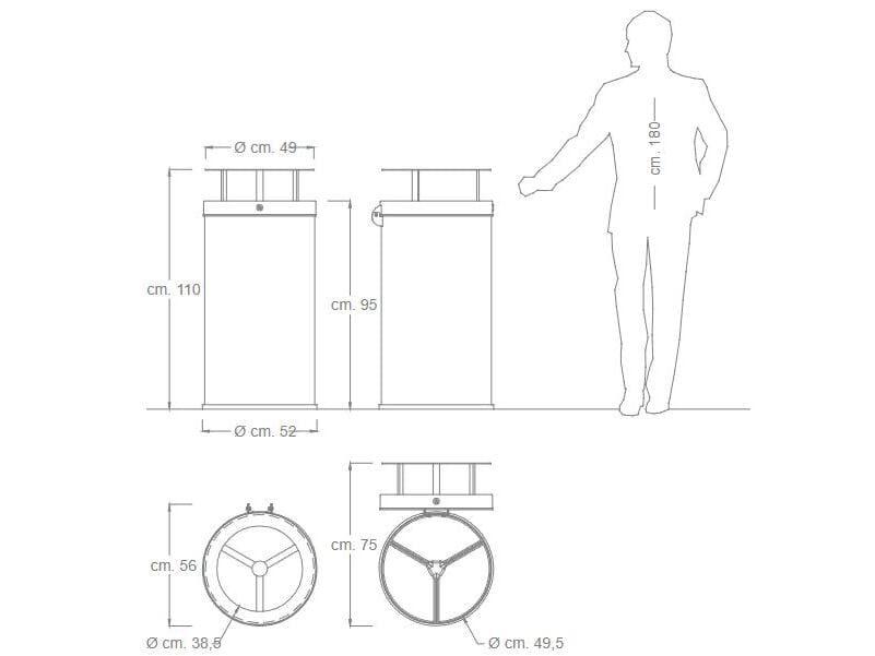 Стальная корзина для мусора с крышкой DIMCAR ARCH-00141673 - Вид №2