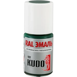 Эмаль для металлочерепицы Kudo с кисточкой цвет зелёный мох 15 мл