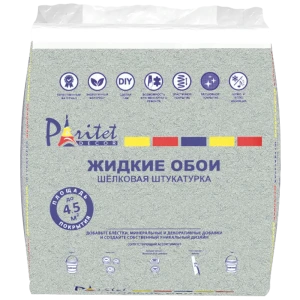 Жидкие обои гладкие Paritet B56 0.6 кг цвет серо-голубой