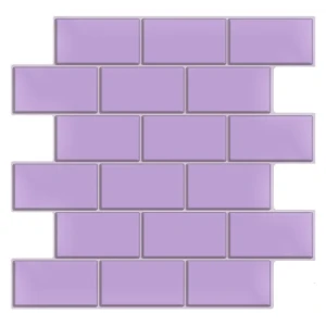 Наклейка декоративная 3D мозаика Пурпурный кирпич 25x25 см