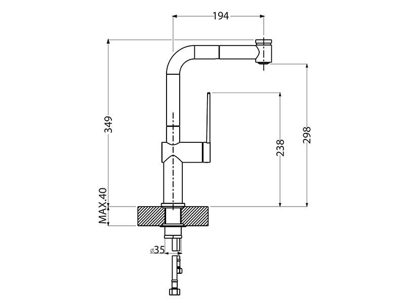 Смеситель кухонный  Alveus LARA-PS 1103779 - Вид №1
